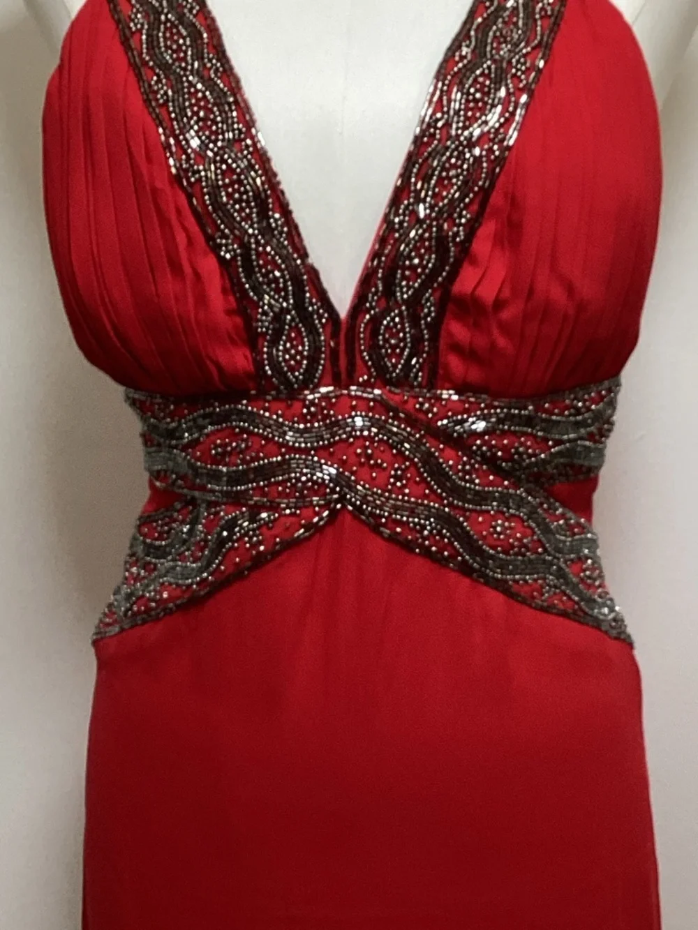 Spy Zone Exchange Karlie Red Beaded Formal Gown Small NWT